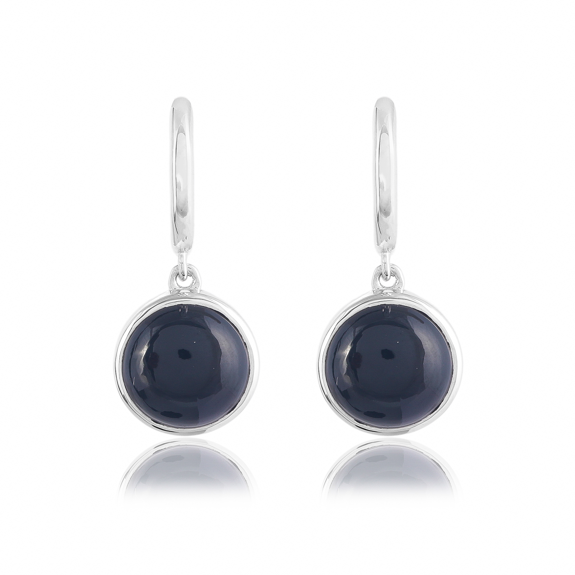 Silver earings in black onyx Celina