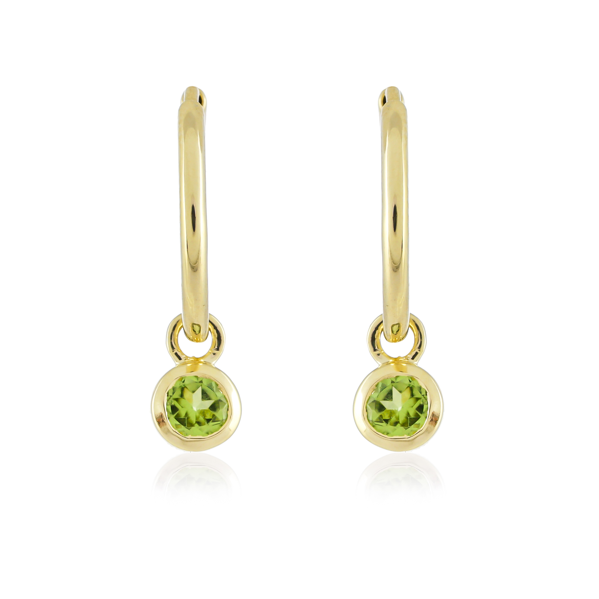 Boucles d'oreilles creoles en or 9 carats, Peridot BeauReal
