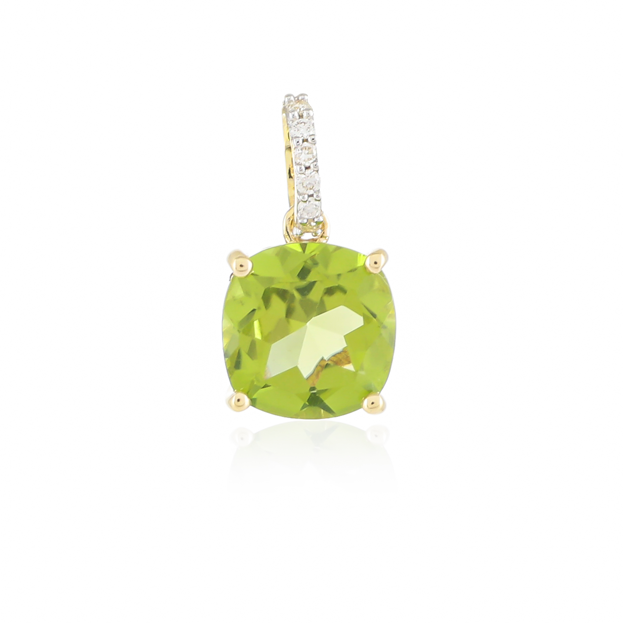 Pendentif en or 9 carats, Peridot et Diamants BeauReal