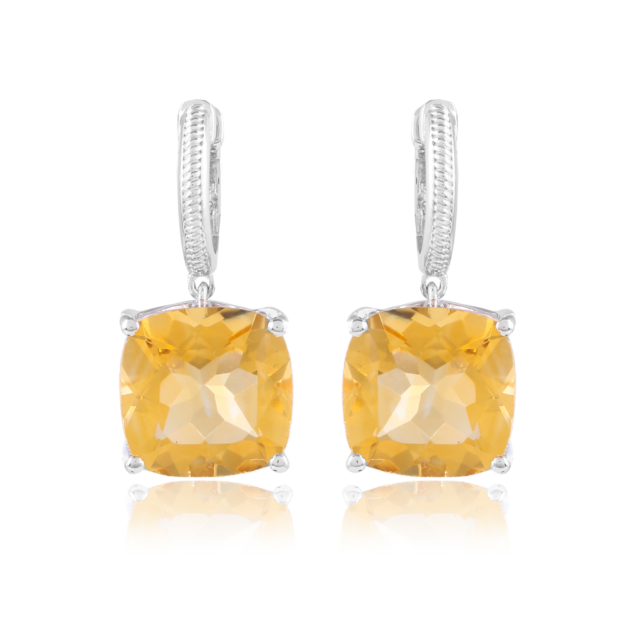 Boucle d'oreilles en argent et citrine Cassandra