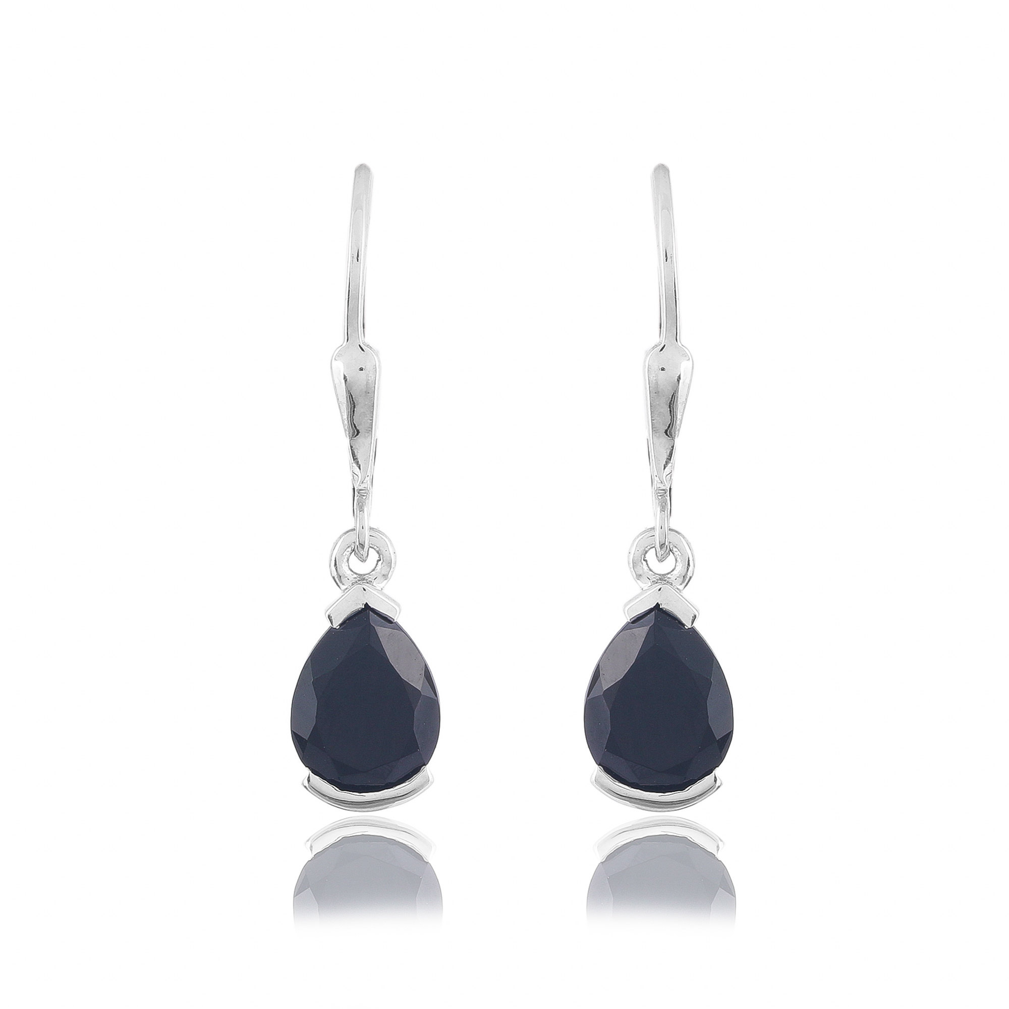 Silver earings in onyx Charlotte