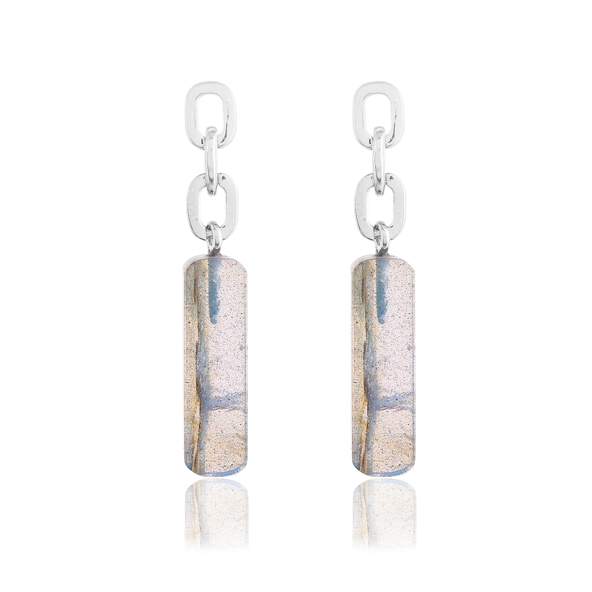 Silver earings in labradorite Cannelle