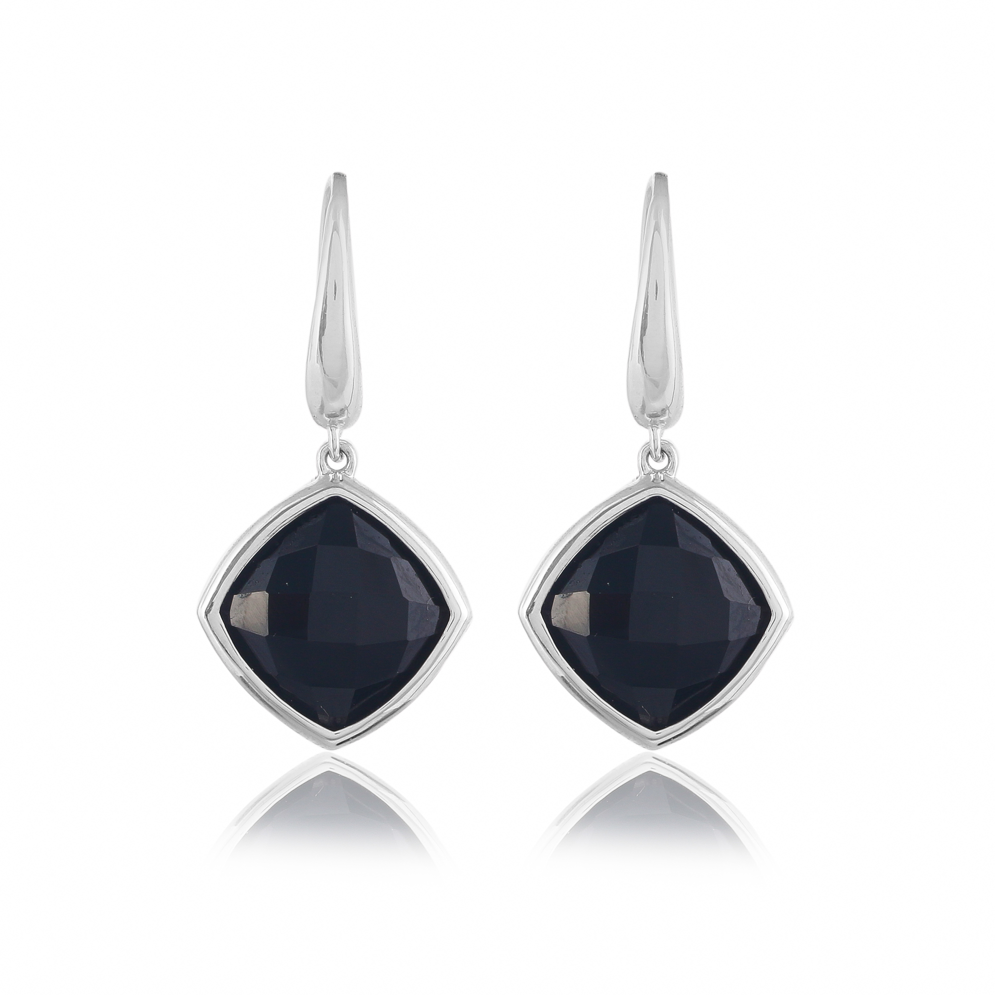 Silver earings in onyx