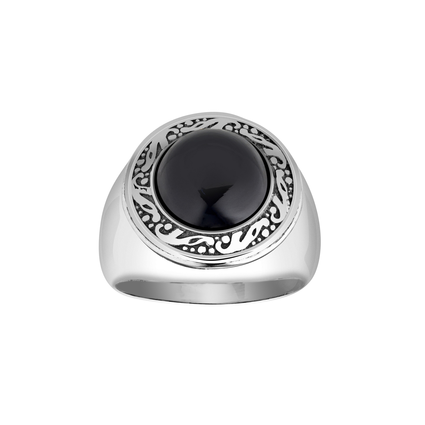 Silver Ring onyx Americo