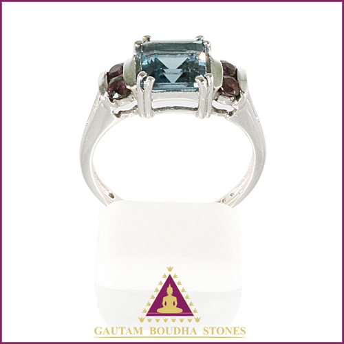 Bague en argent 925, une topaze suisse et quartz fumés Bague en argent 925, une topaze suisse et quartz fumés