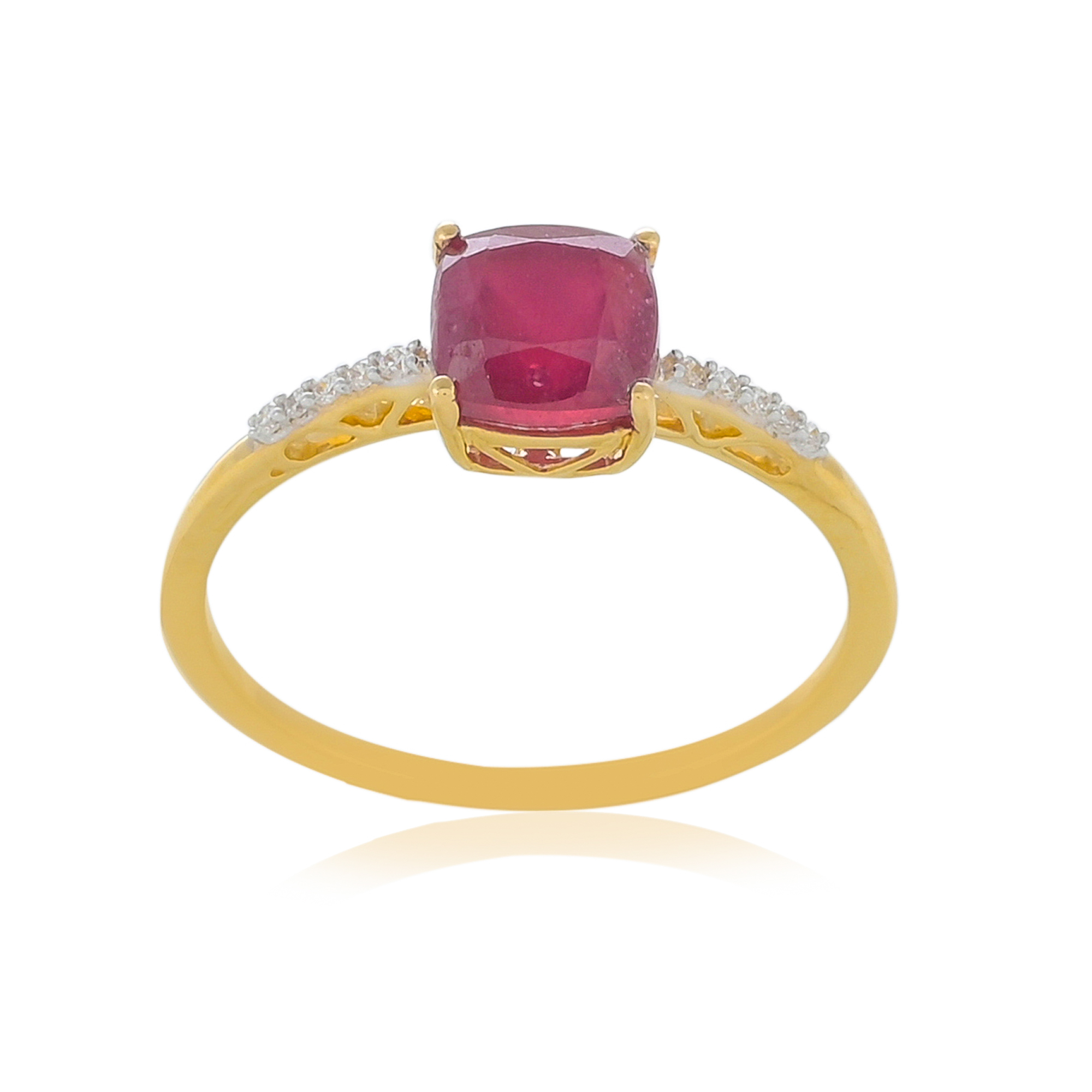 Bague en or 18 carats, Rubis et Diamants BeauReal
