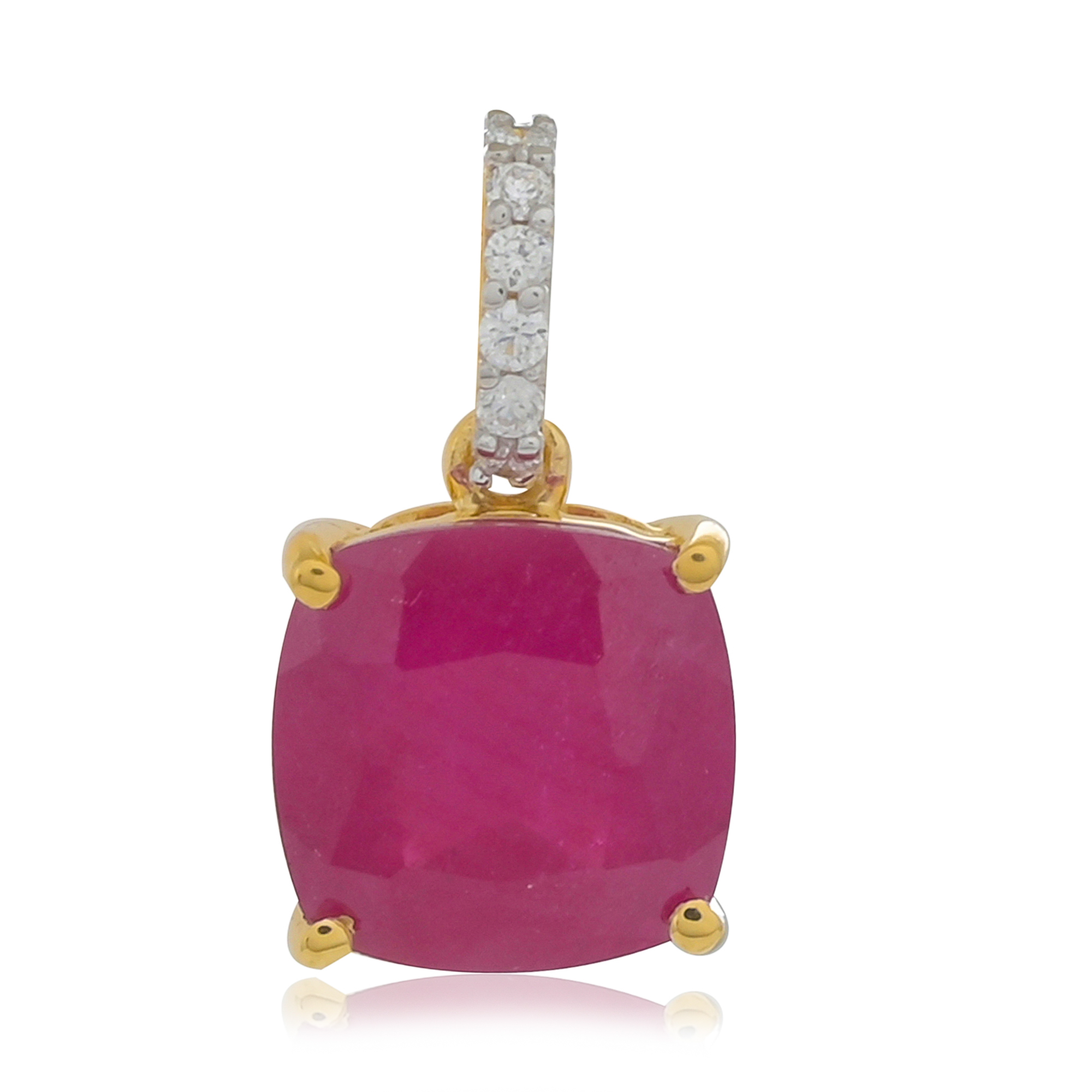 Pendentif en or 18 carats, Rubis et Diamants BeauReal