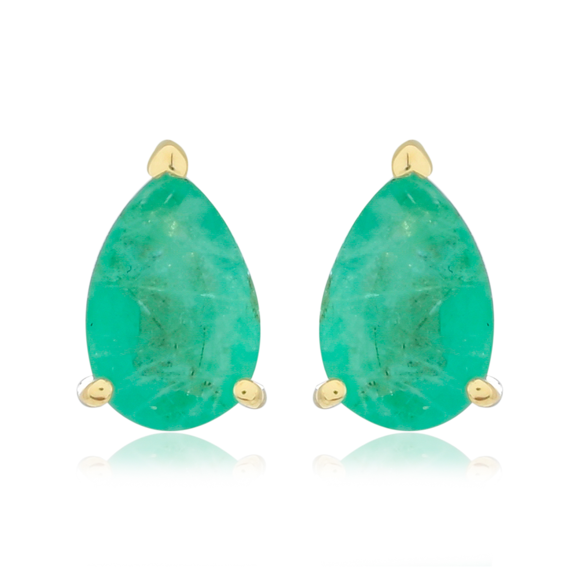 Gold earrings 9 carats, Emerald BeauReal